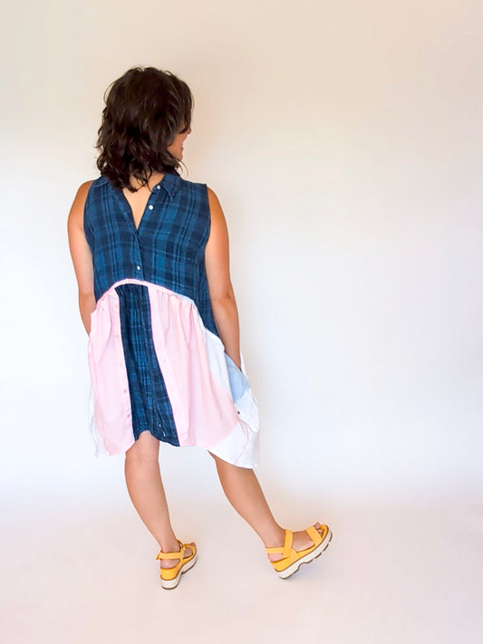 Jumin Dress - Baby Blue/ Baby Pink/ Navy