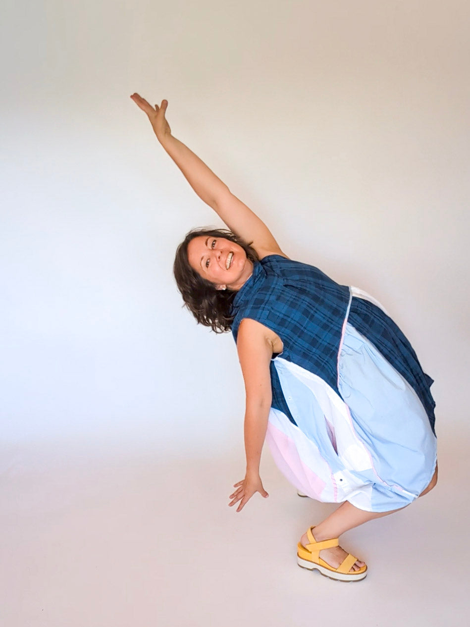 Jumin Dress - Baby Blue/ Baby Pink/ Navy