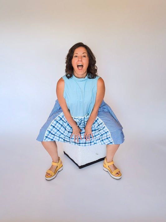 Jumin Dress - Teal/ Blue/ Yellow Plaid
