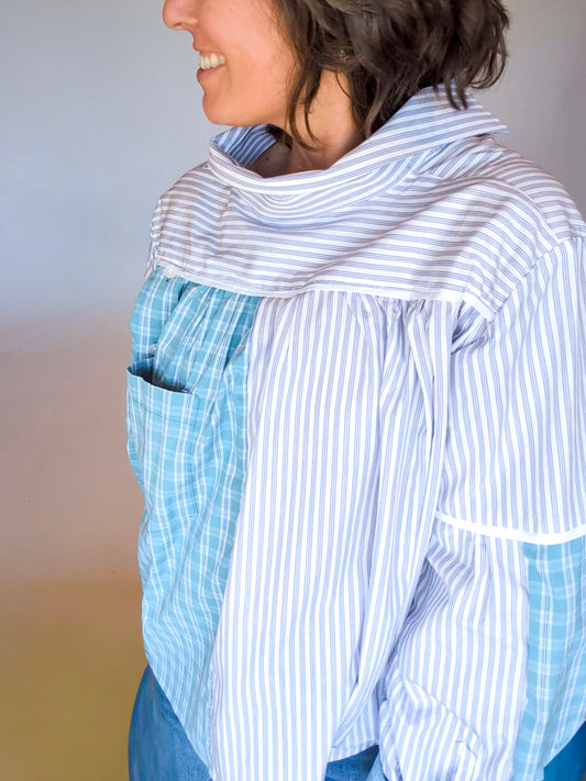 Jovie Blouse - Purple Stripes