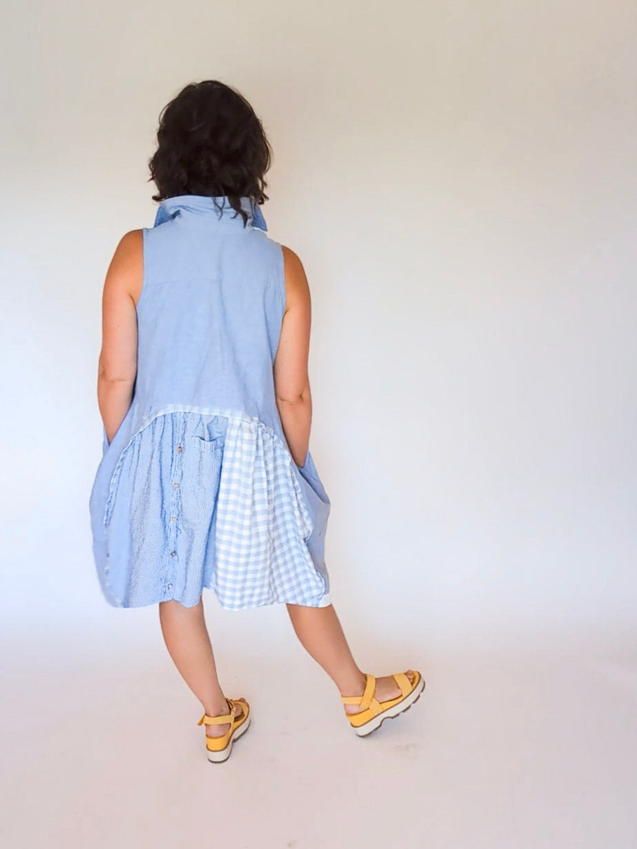 Jumin Dress - Dusty Blue Harmony