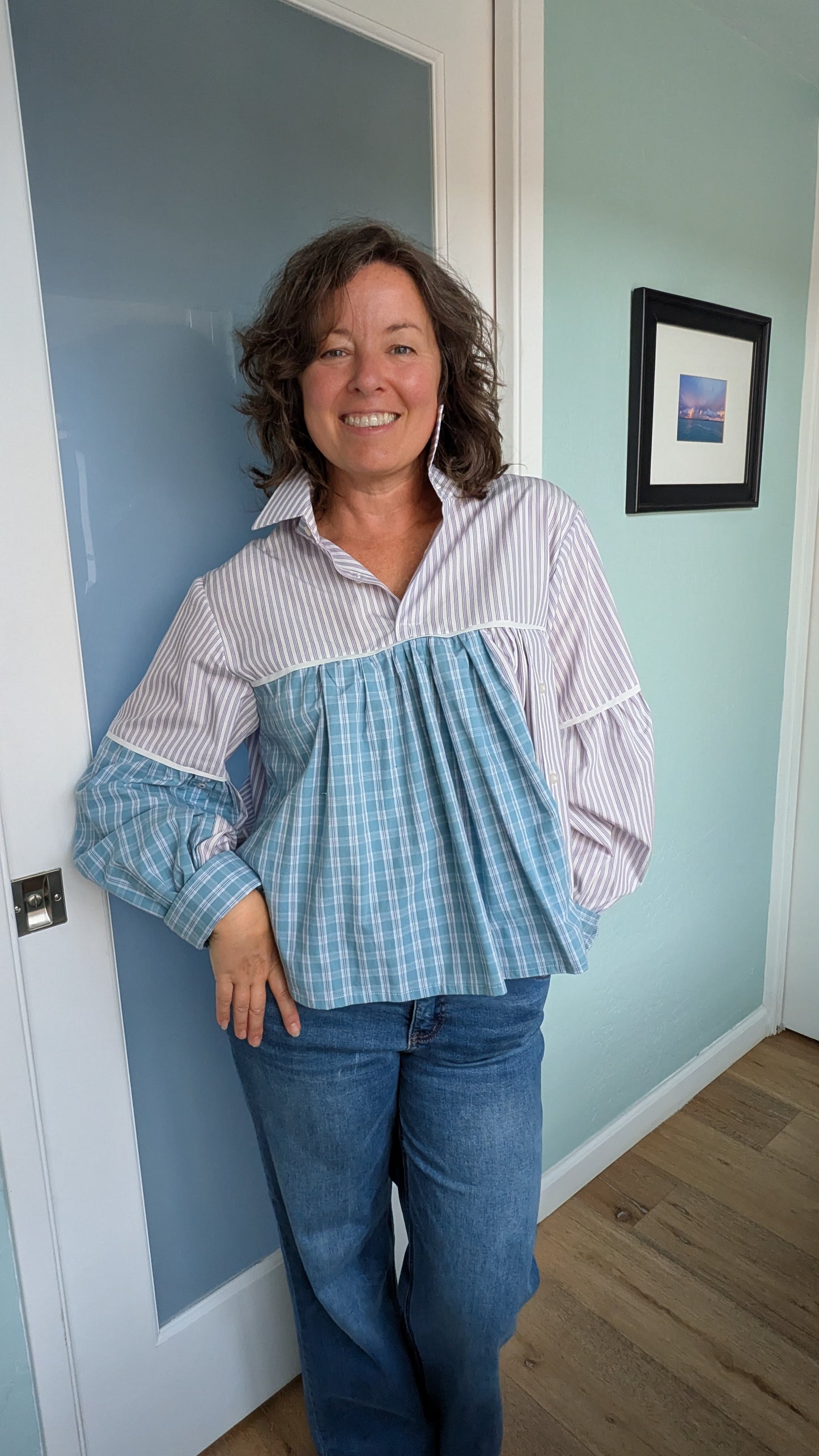 Jovie Blouse - Purple Stripes