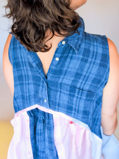 Jumin Dress - Baby Blue/ Baby Pink/ Navy
