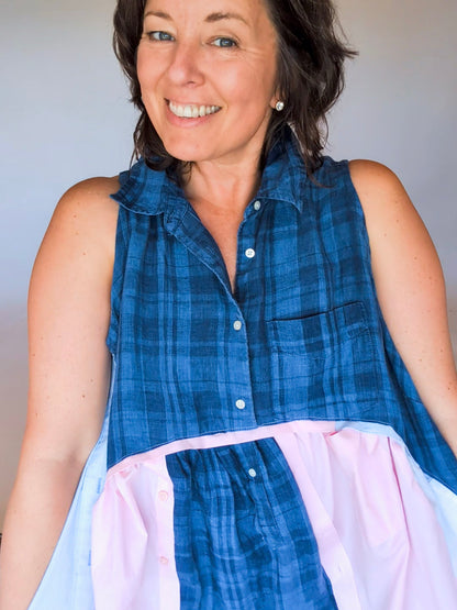 Jumin Dress - Baby Blue/ Baby Pink/ Navy