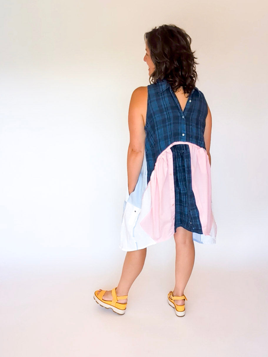 Jumin Dress - Baby Blue/ Baby Pink/ Navy