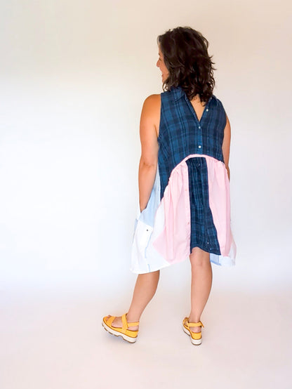 Jumin Dress - Baby Blue/ Baby Pink/ Navy