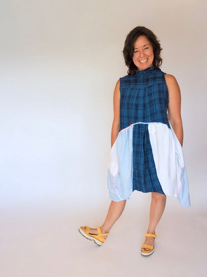 Jumin Dress - Baby Blue/ Baby Pink/ Navy