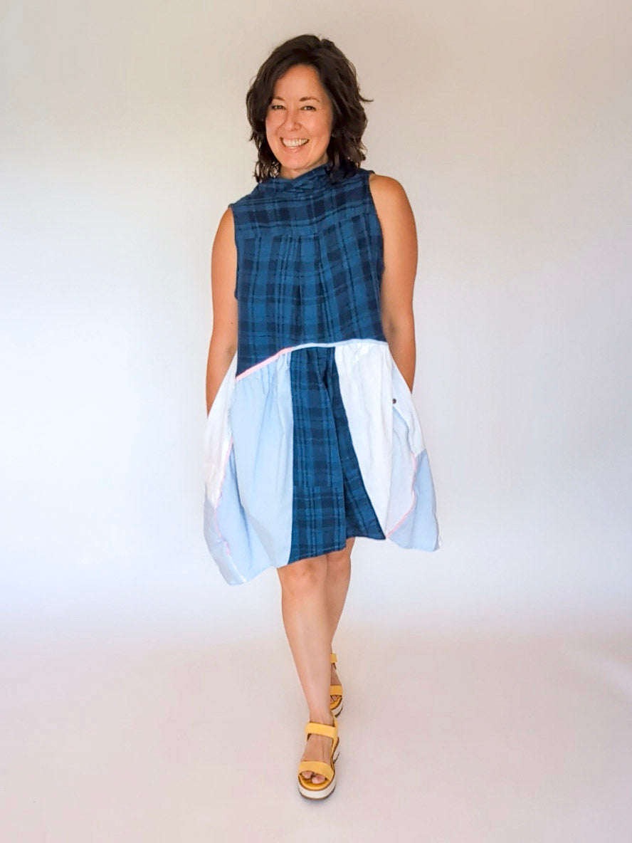 Jumin Dress - Baby Blue/ Baby Pink/ Navy