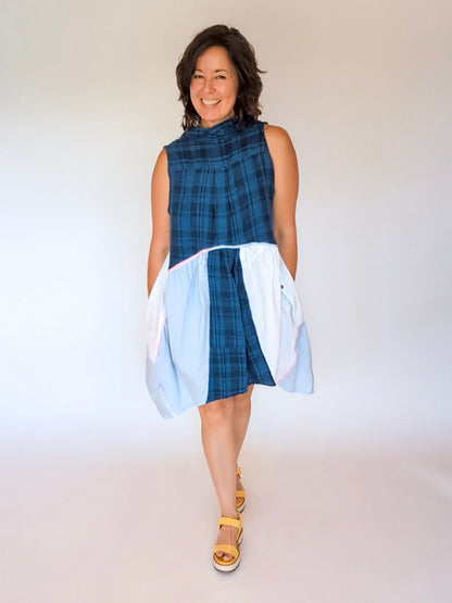Jumin Dress - Baby Blue/ Baby Pink/ Navy
