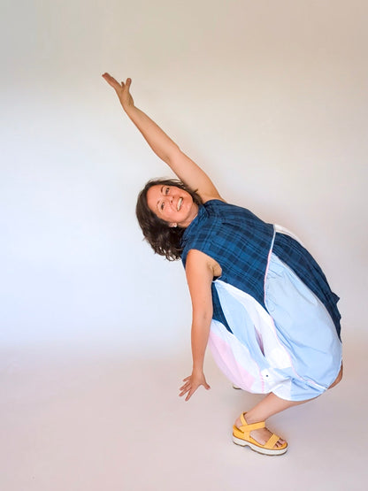 Jumin Dress - Baby Blue/ Baby Pink/ Navy