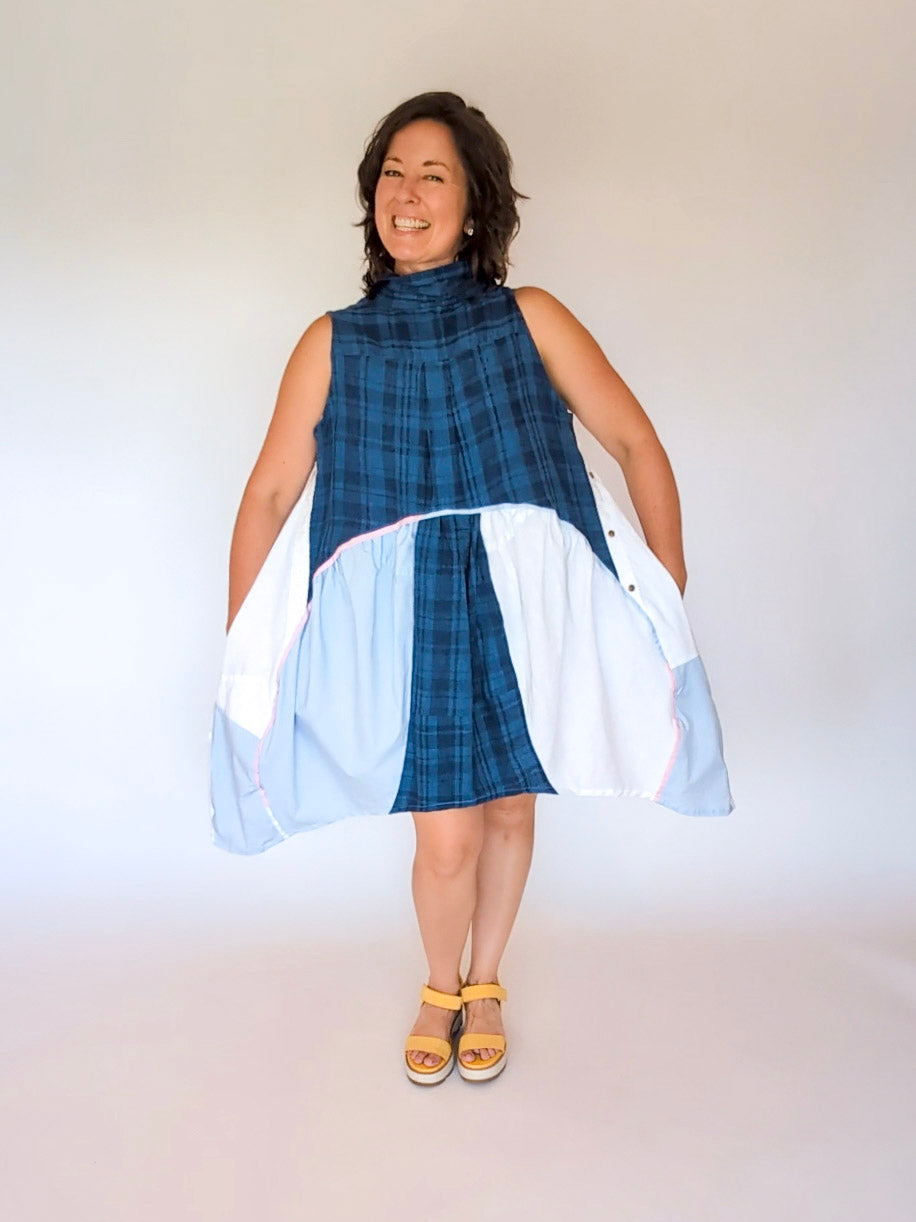 Jumin Dress - Baby Blue/ Baby Pink/ Navy
