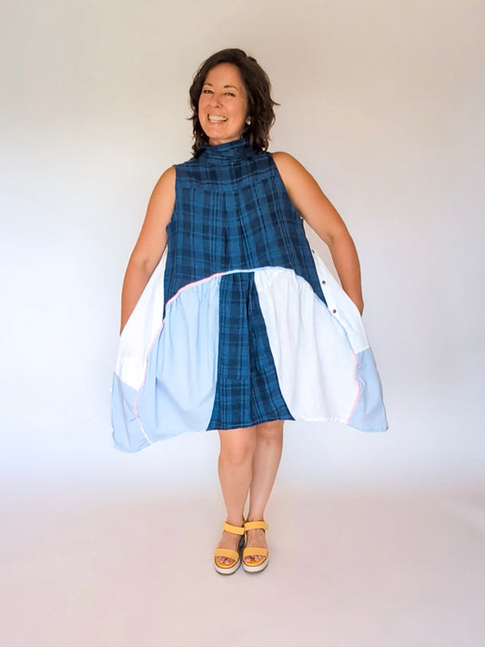 Jumin Dress - Baby Blue/ Baby Pink/ Navy