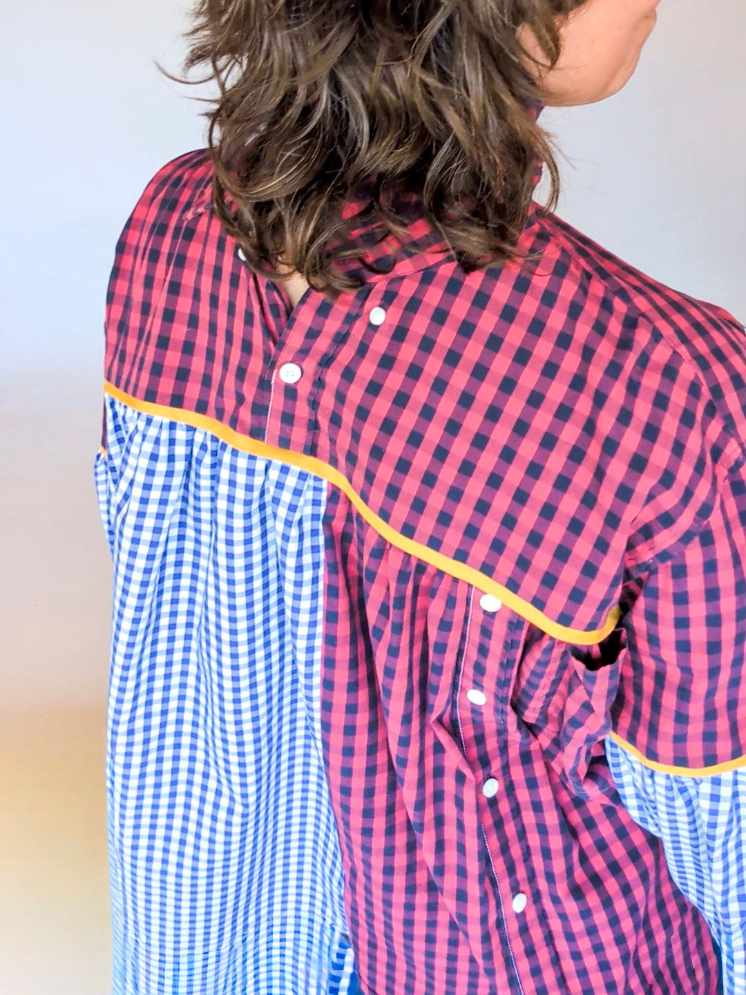 Jovie Blouse - Blue/ Red/ White Checks