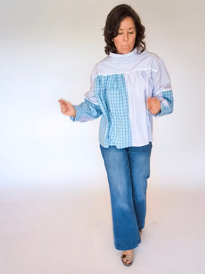 Jovie Blouse - Purple Stripes