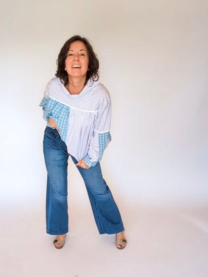 Jovie Blouse - Purple Stripes