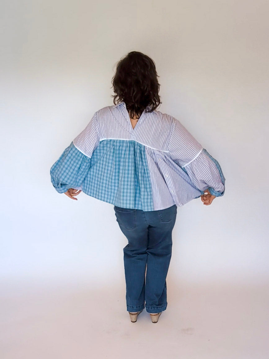 Jovie Blouse - Purple Stripes
