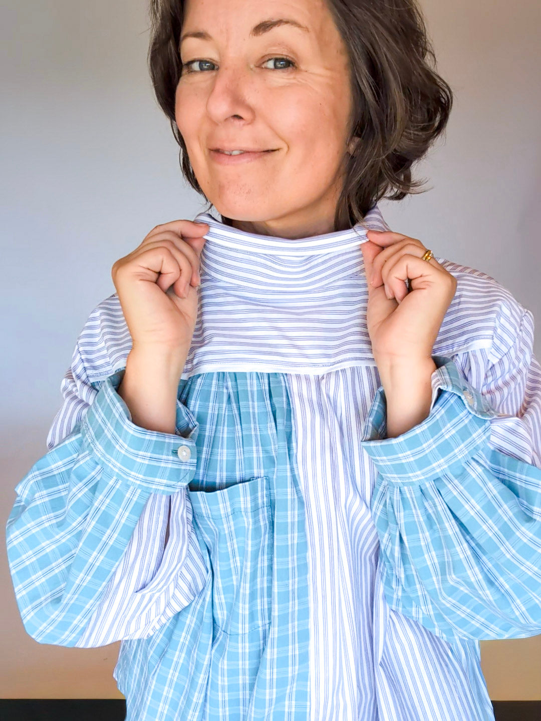 Jovie Blouse - Purple Stripes