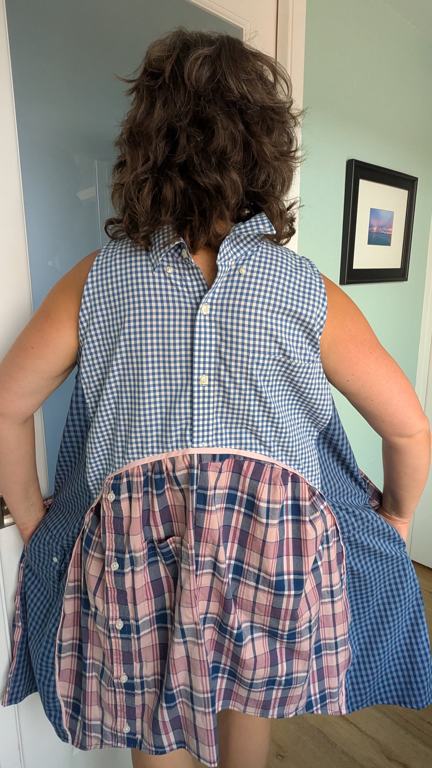 Jumin Dress - Blue Check/ Pink Plaid