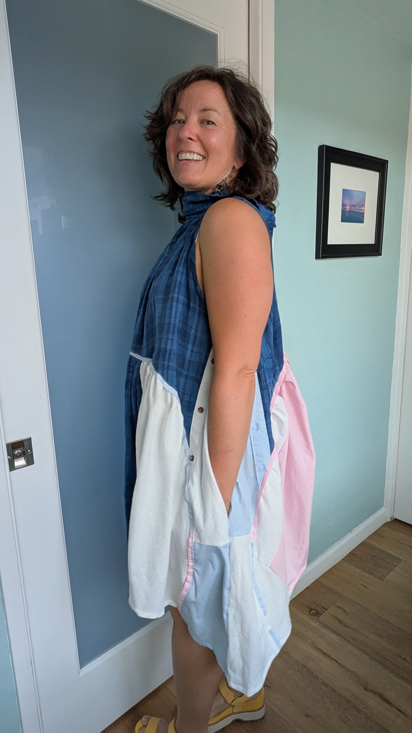 Jumin Dress - Baby Blue/ Baby Pink/ Navy