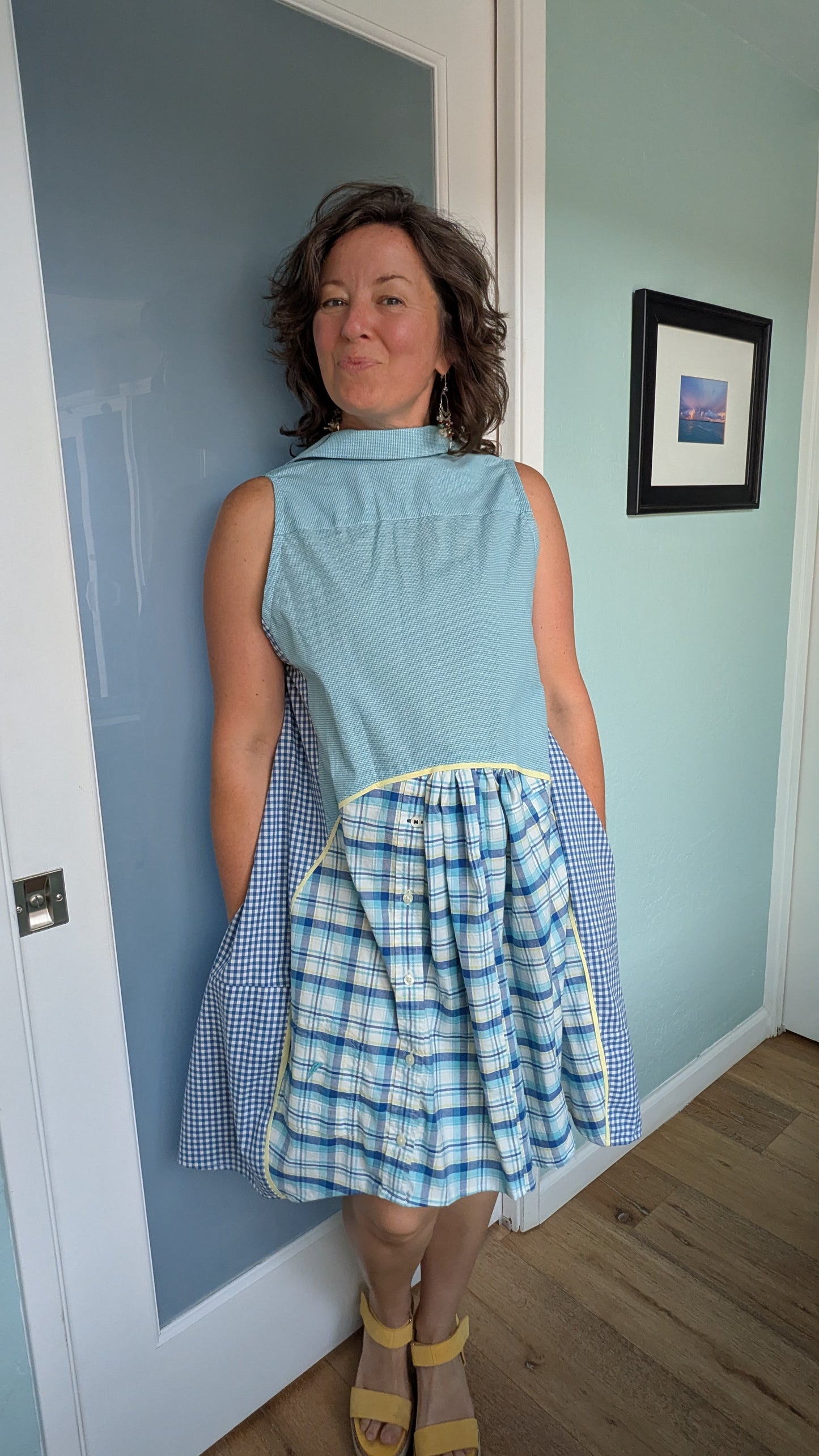 Jumin Dress - Teal/ Blue/ Yellow Plaid