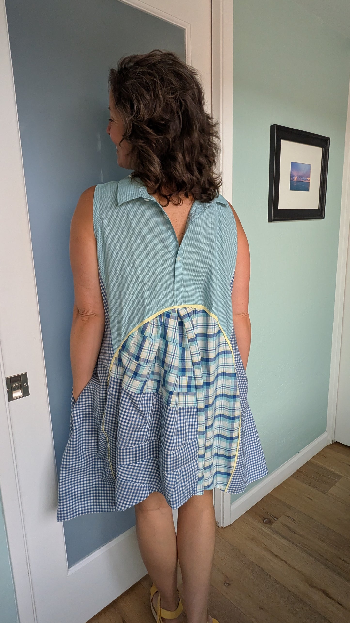 Jumin Dress - Teal/ Blue/ Yellow Plaid