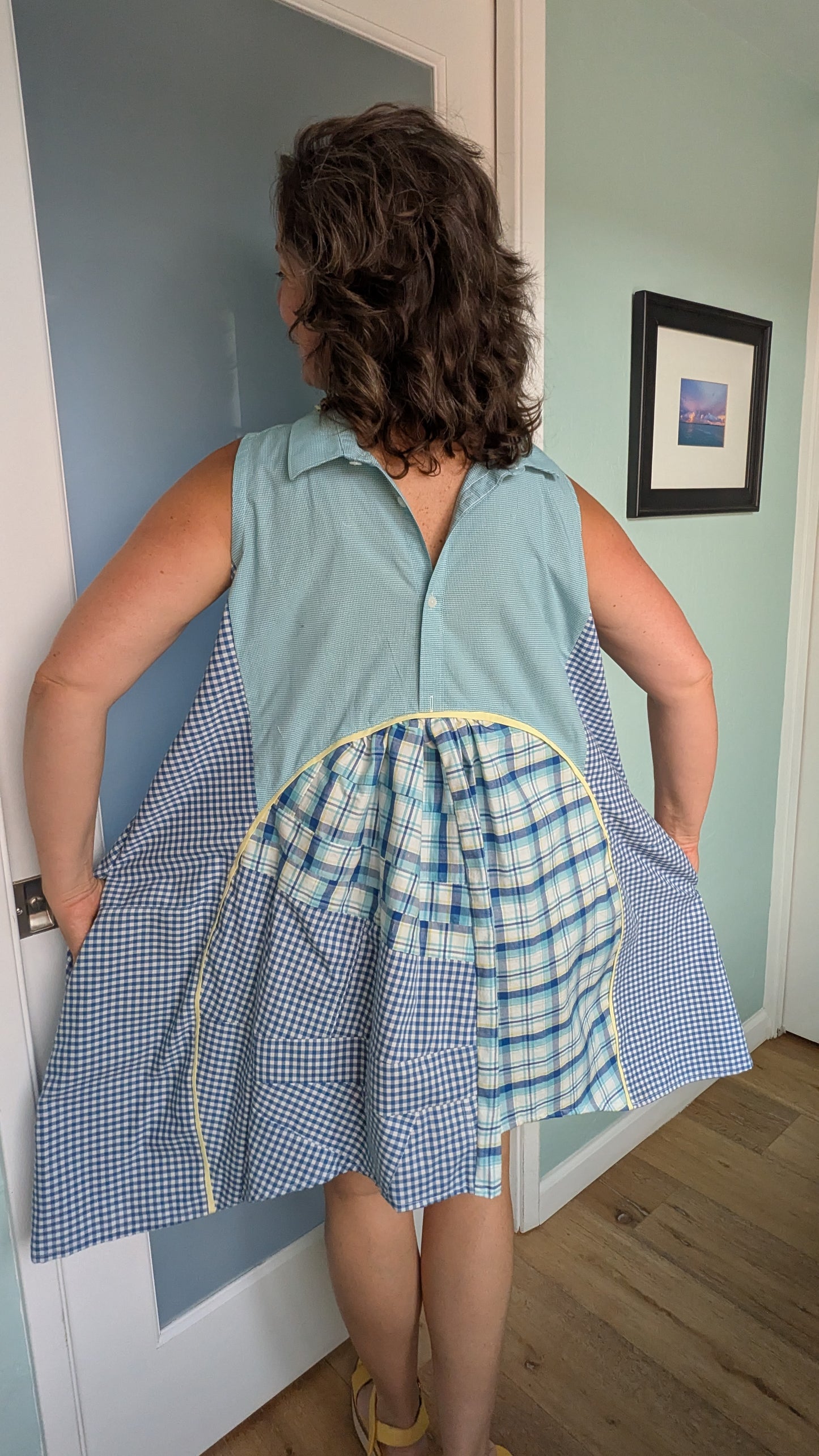 Jumin Dress - Teal/ Blue/ Yellow Plaid