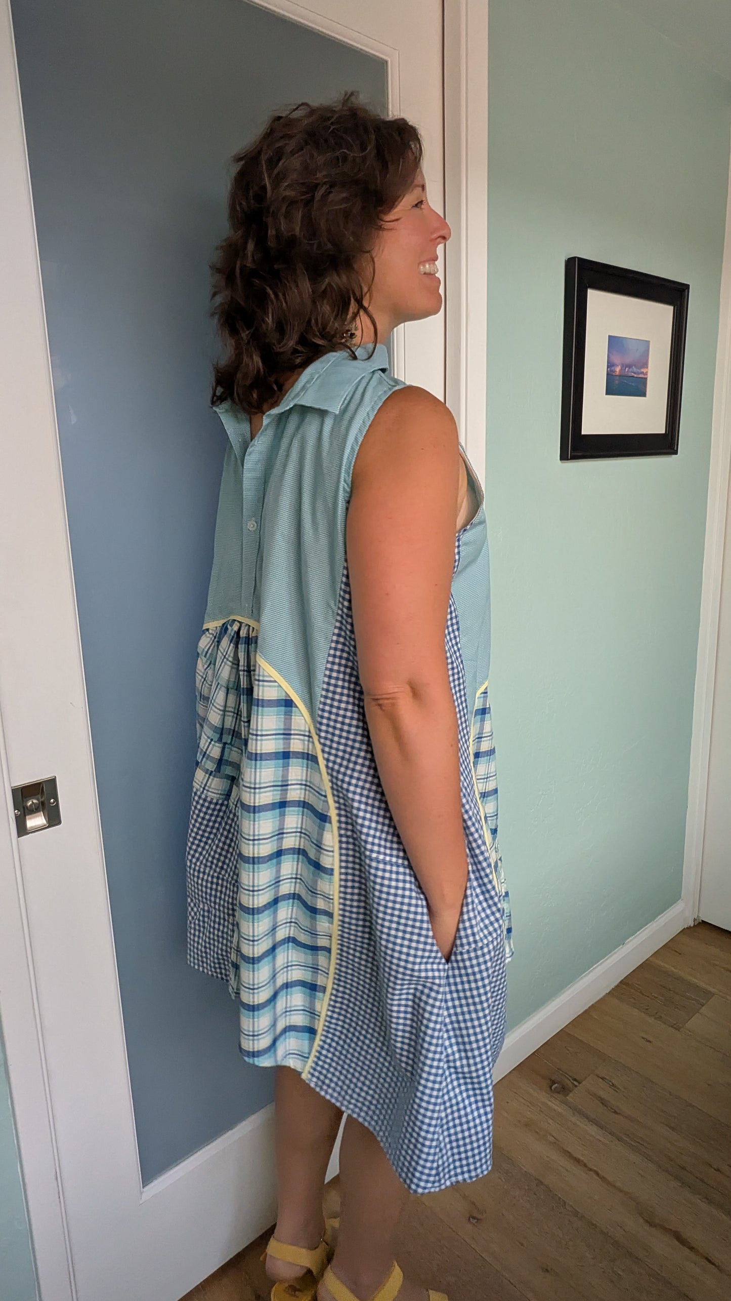 Jumin Dress - Teal/ Blue/ Yellow Plaid