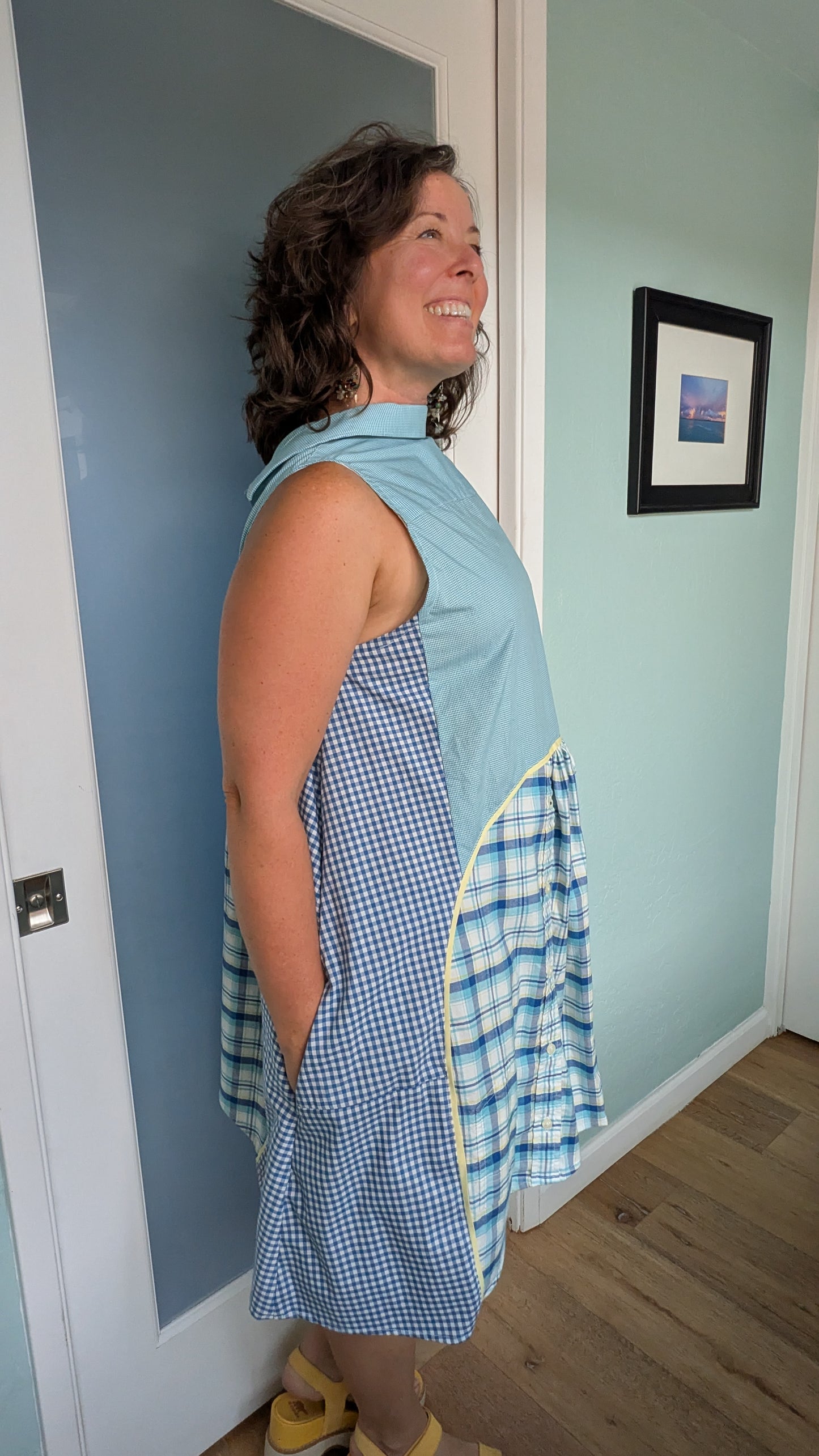 Jumin Dress - Teal/ Blue/ Yellow Plaid