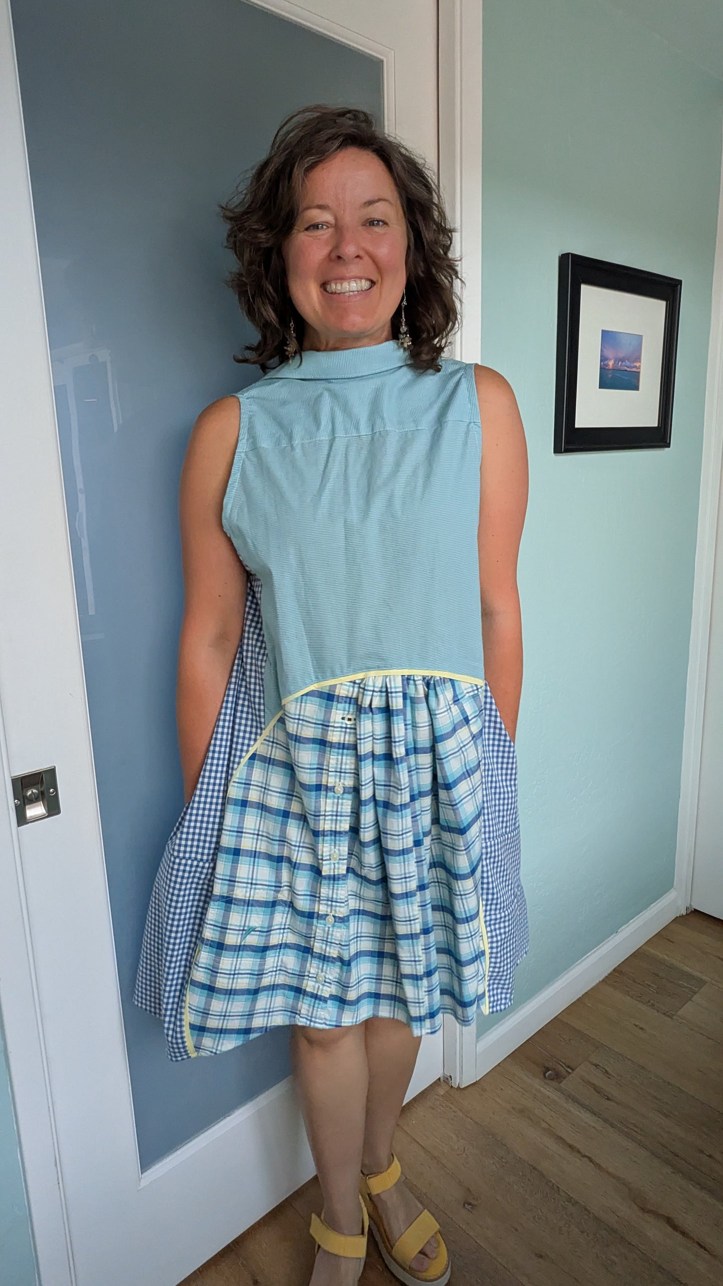 Jumin Dress - Teal/ Blue/ Yellow Plaid