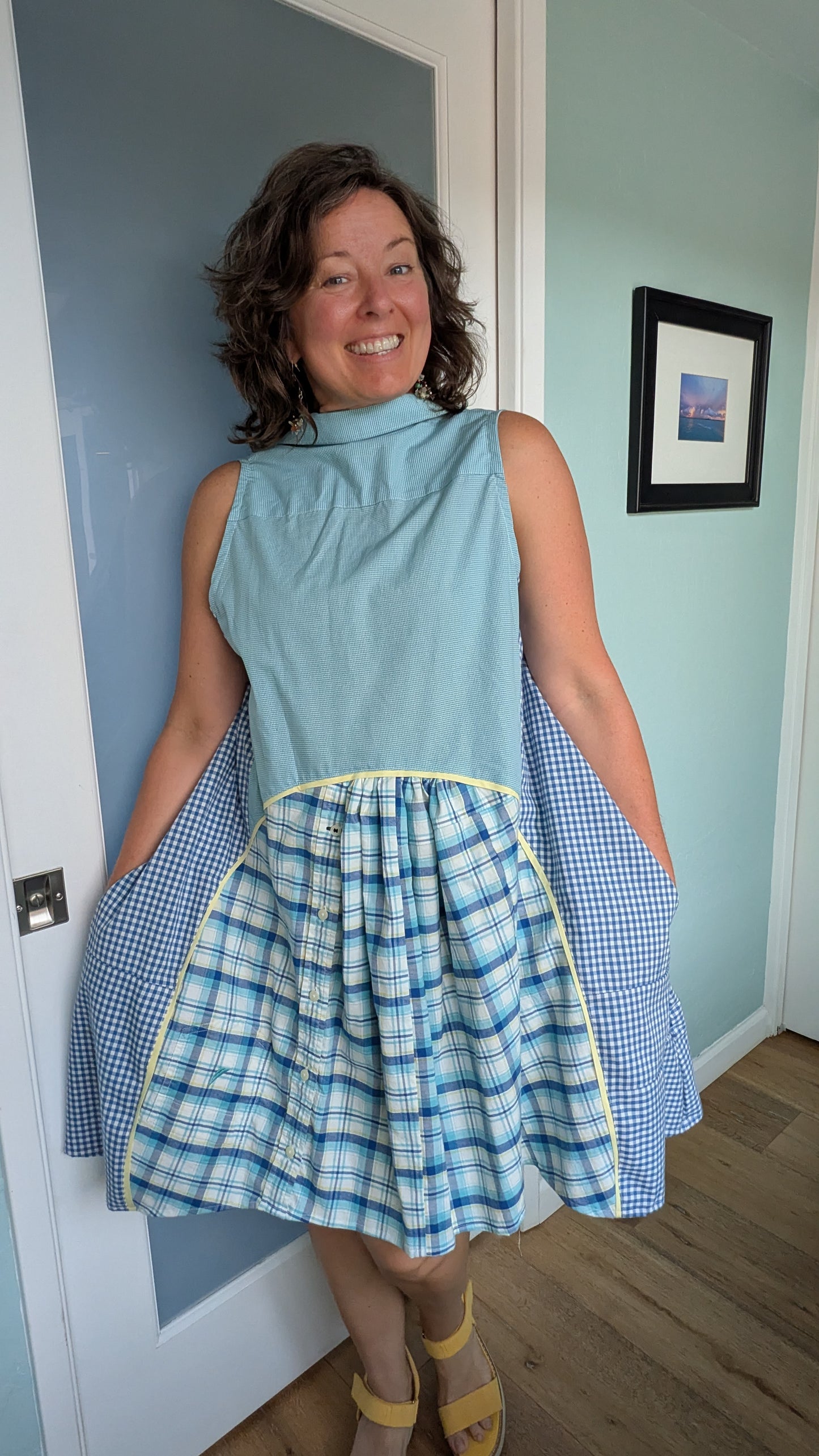 Jumin Dress - Teal/ Blue/ Yellow Plaid