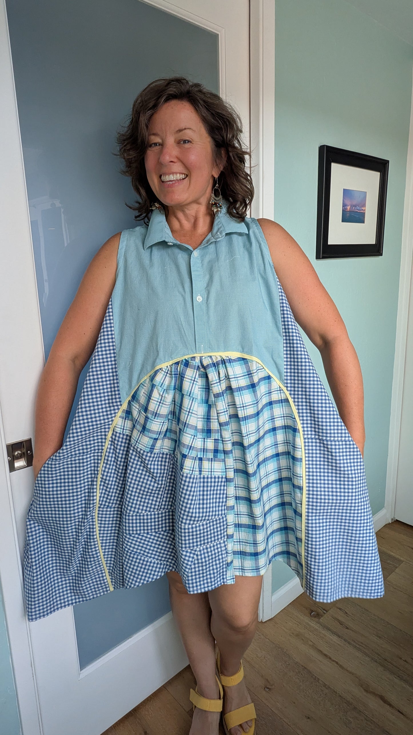 Jumin Dress - Teal/ Blue/ Yellow Plaid