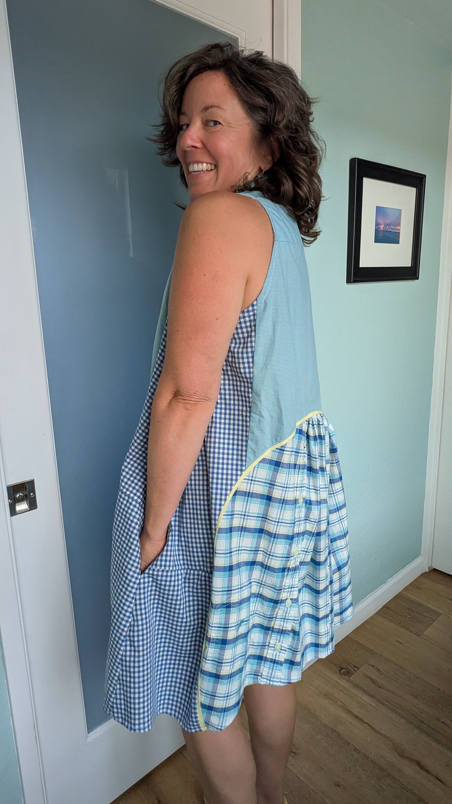 Jumin Dress - Teal/ Blue/ Yellow Plaid