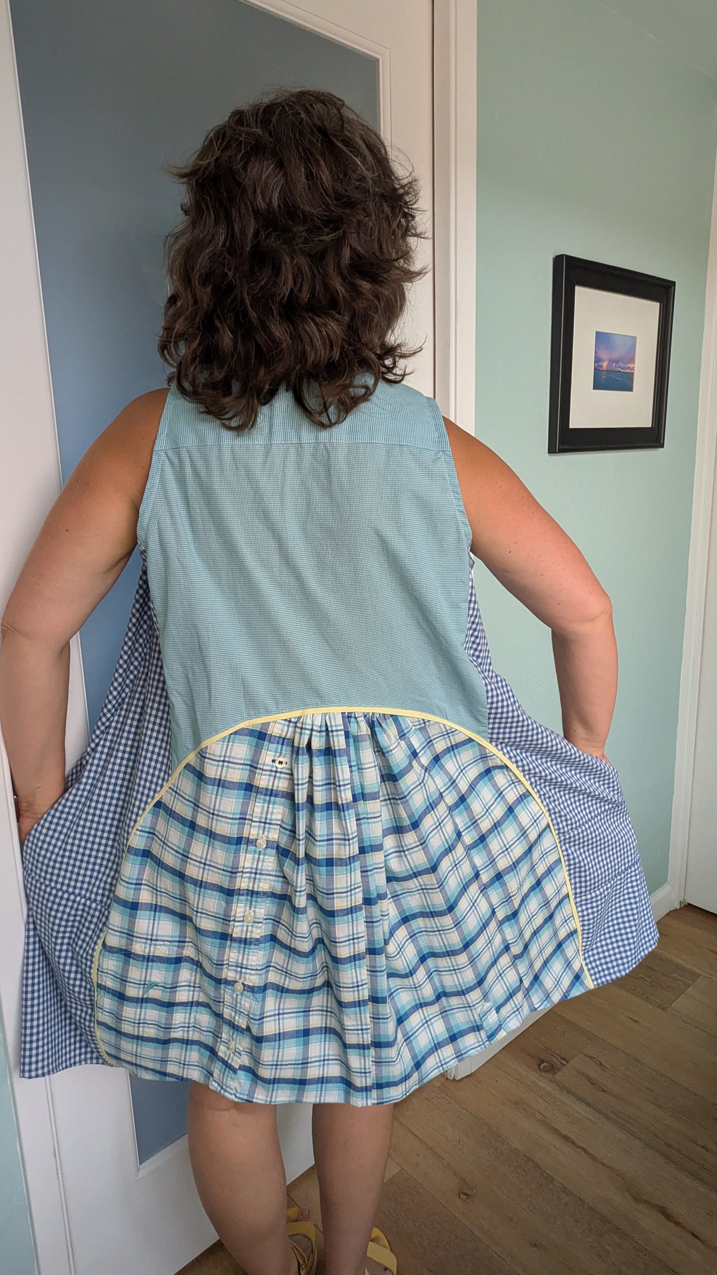 Jumin Dress - Teal/ Blue/ Yellow Plaid