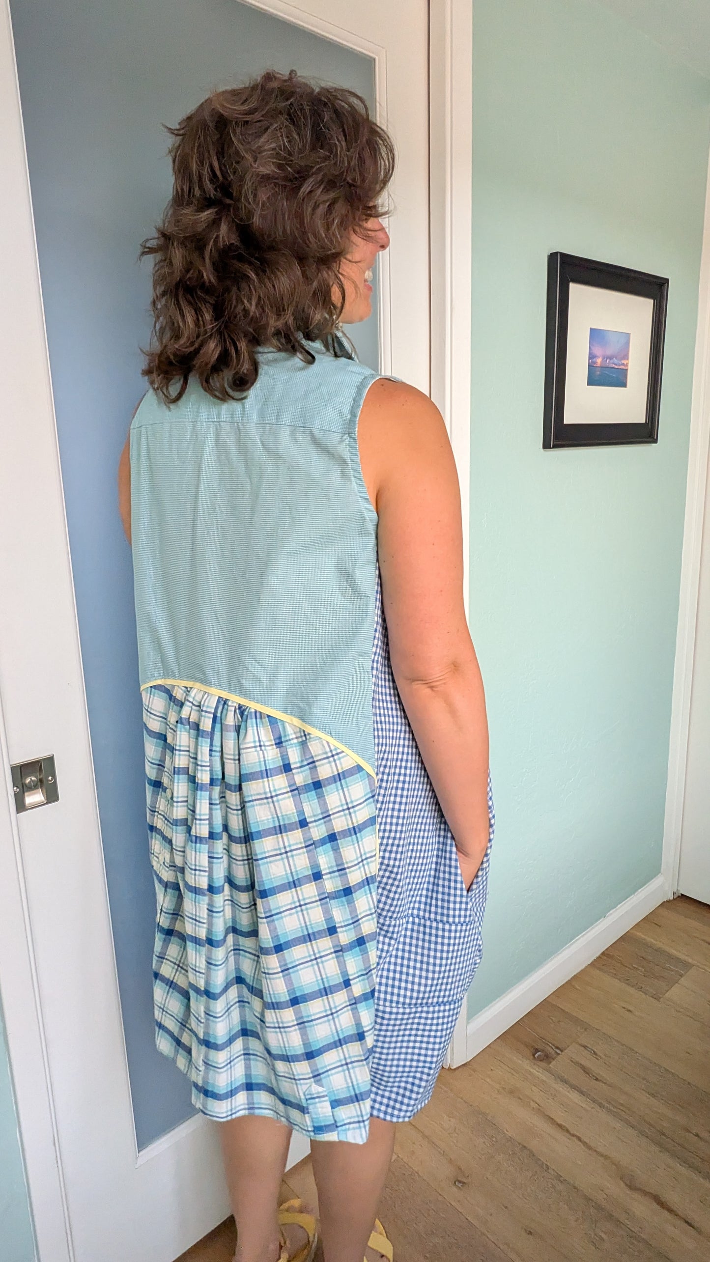 Jumin Dress - Teal/ Blue/ Yellow Plaid