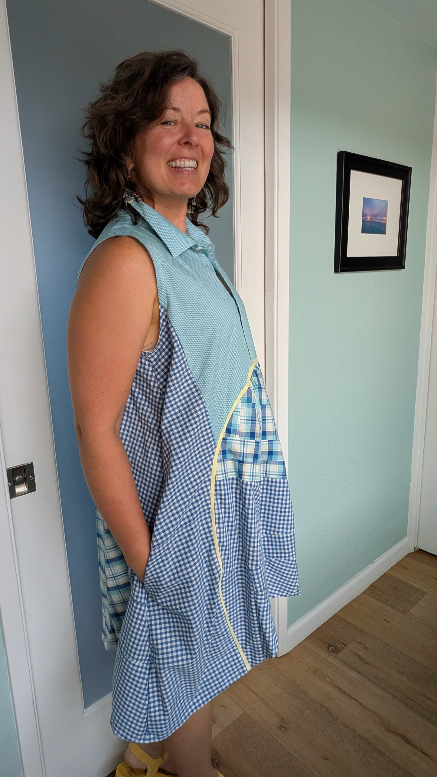 Jumin Dress - Teal/ Blue/ Yellow Plaid