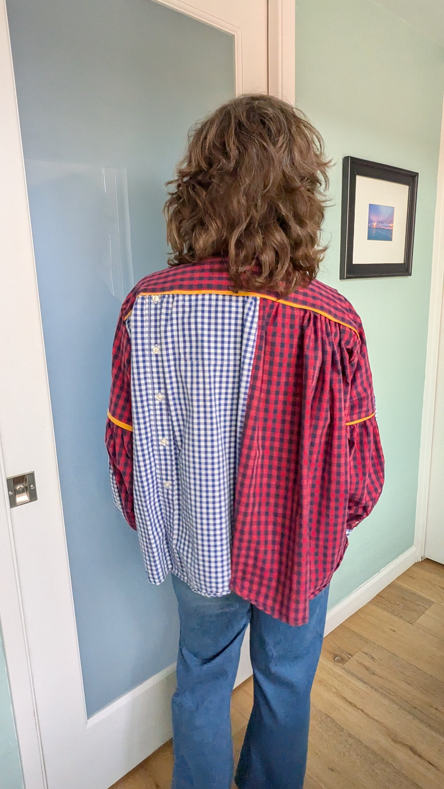 Jovie Blouse - Blue/ Red/ White Checks