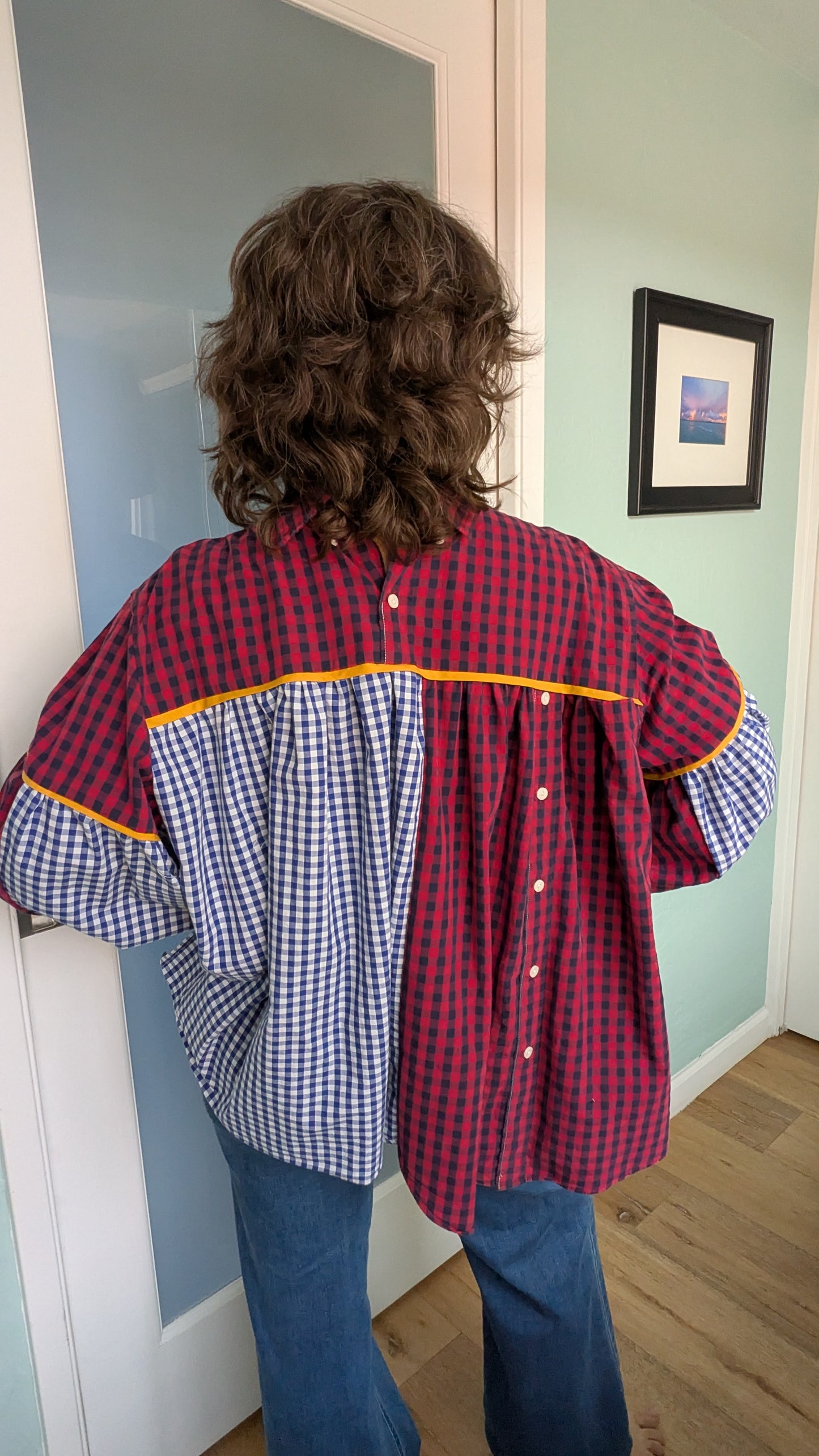 Jovie Blouse - Blue/ Red/ White Checks