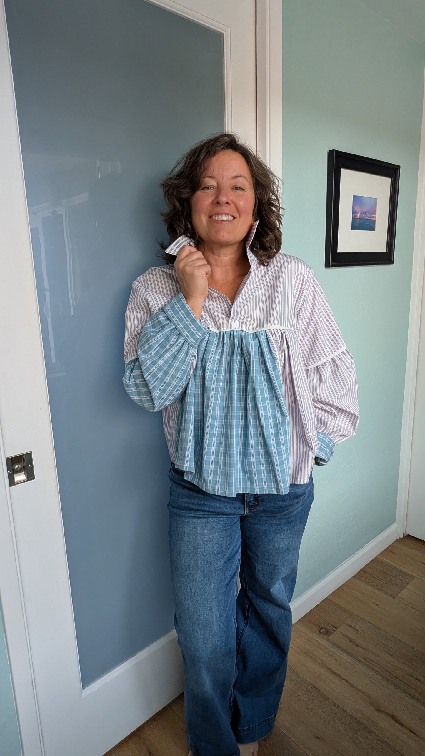 Jovie Blouse - Purple Stripes