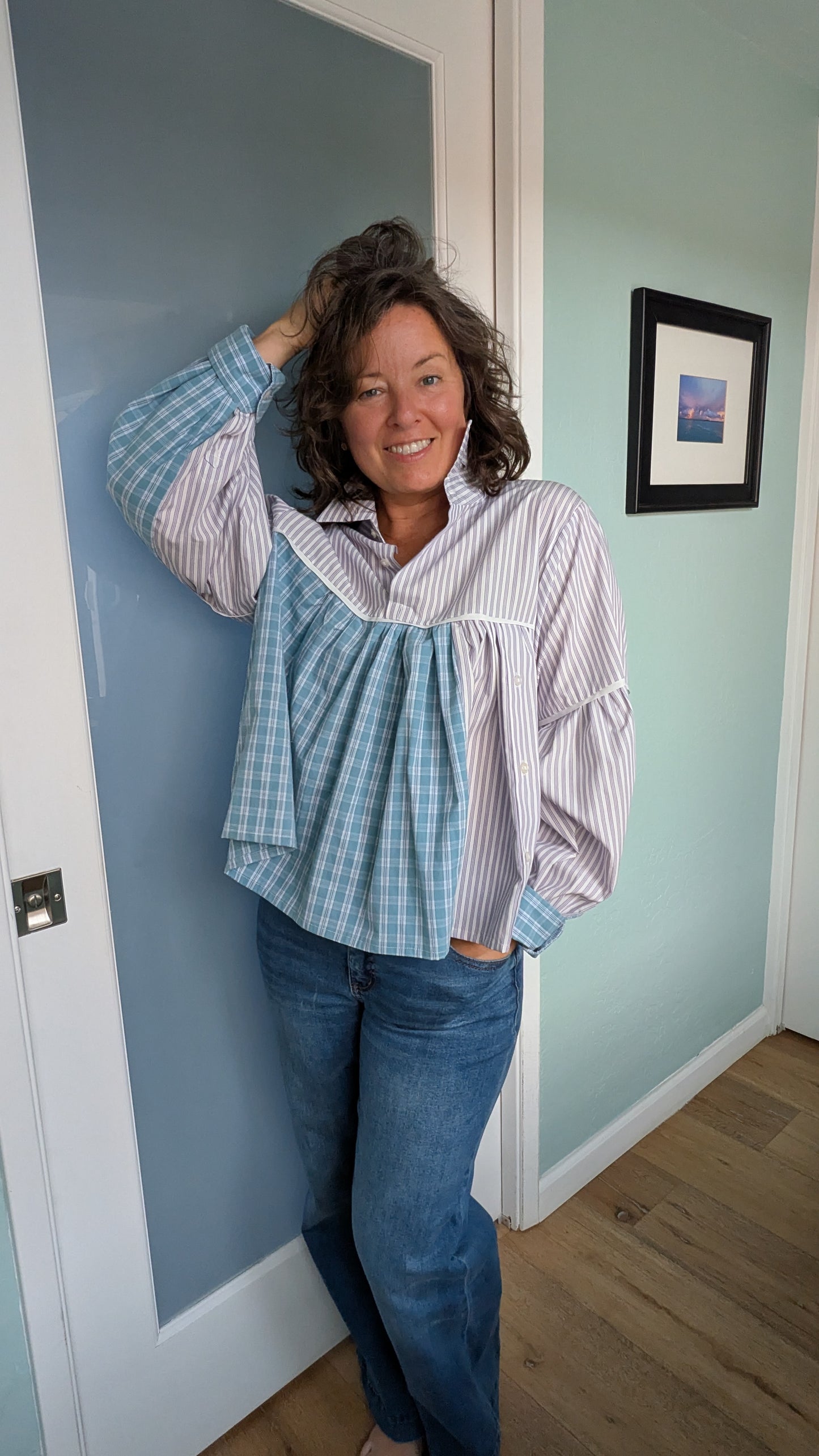 Jovie Blouse - Purple Stripes