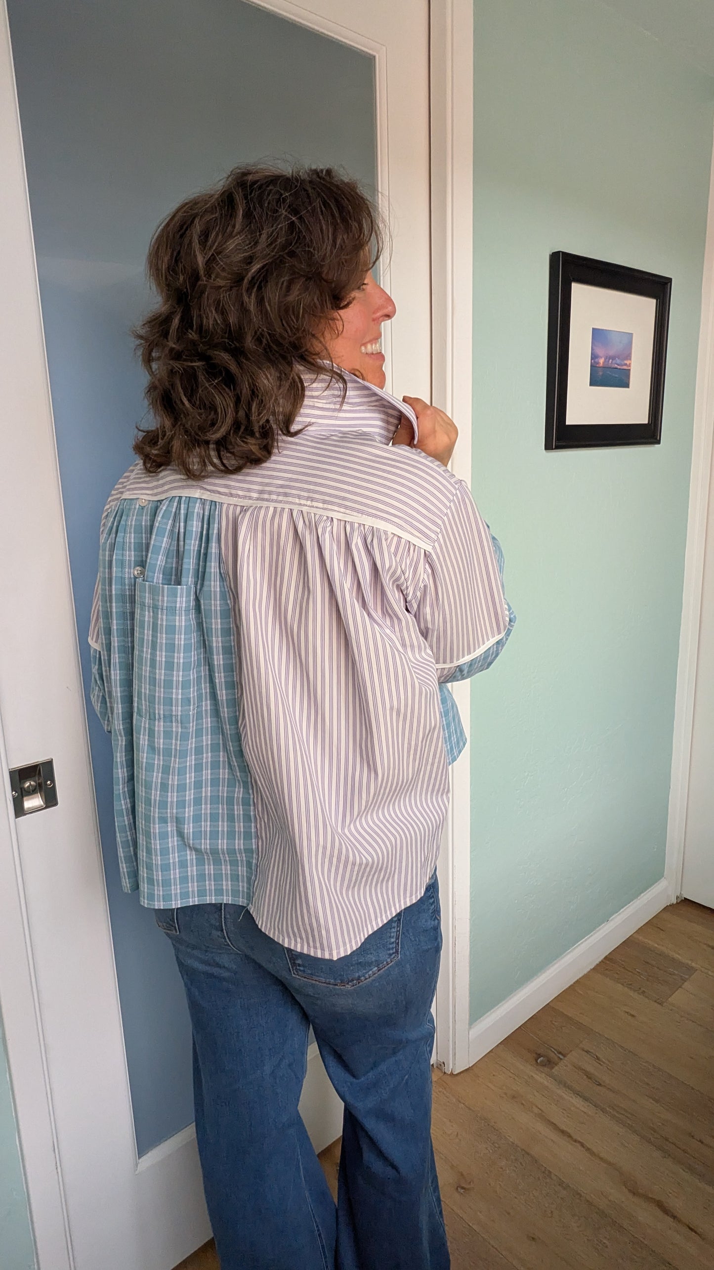 Jovie Blouse - Purple Stripes