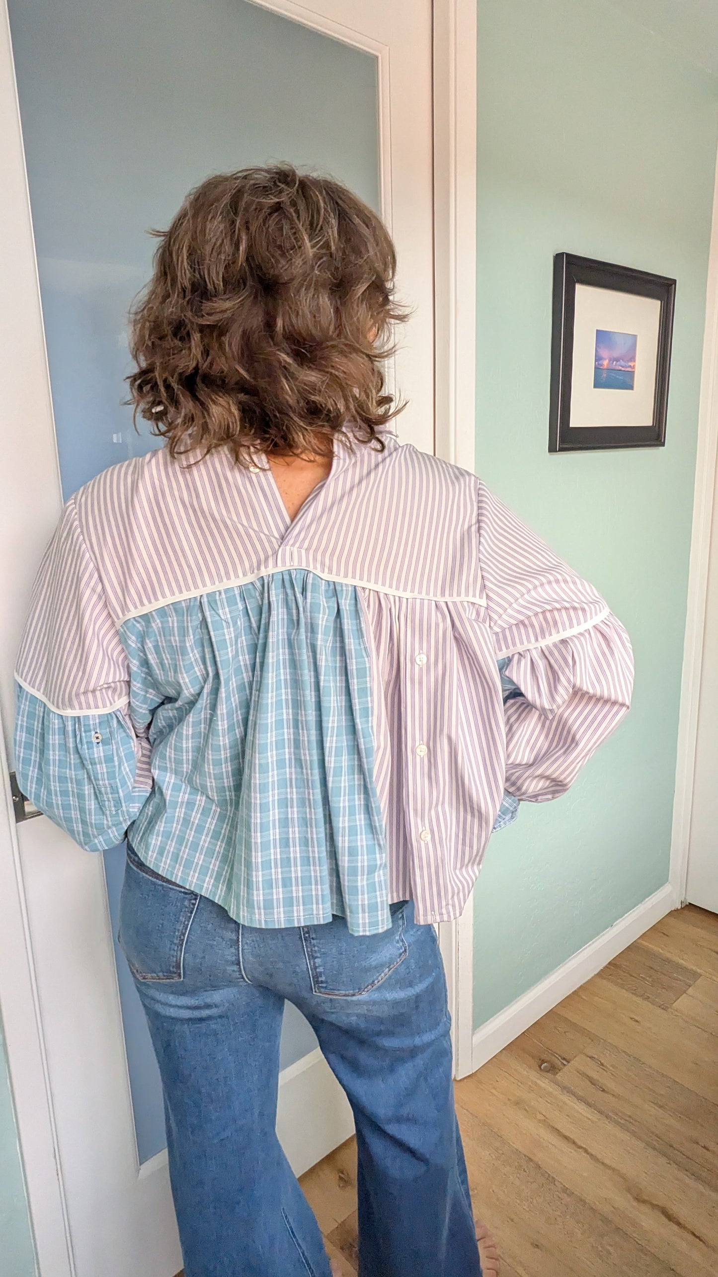 Jovie Blouse - Purple Stripes