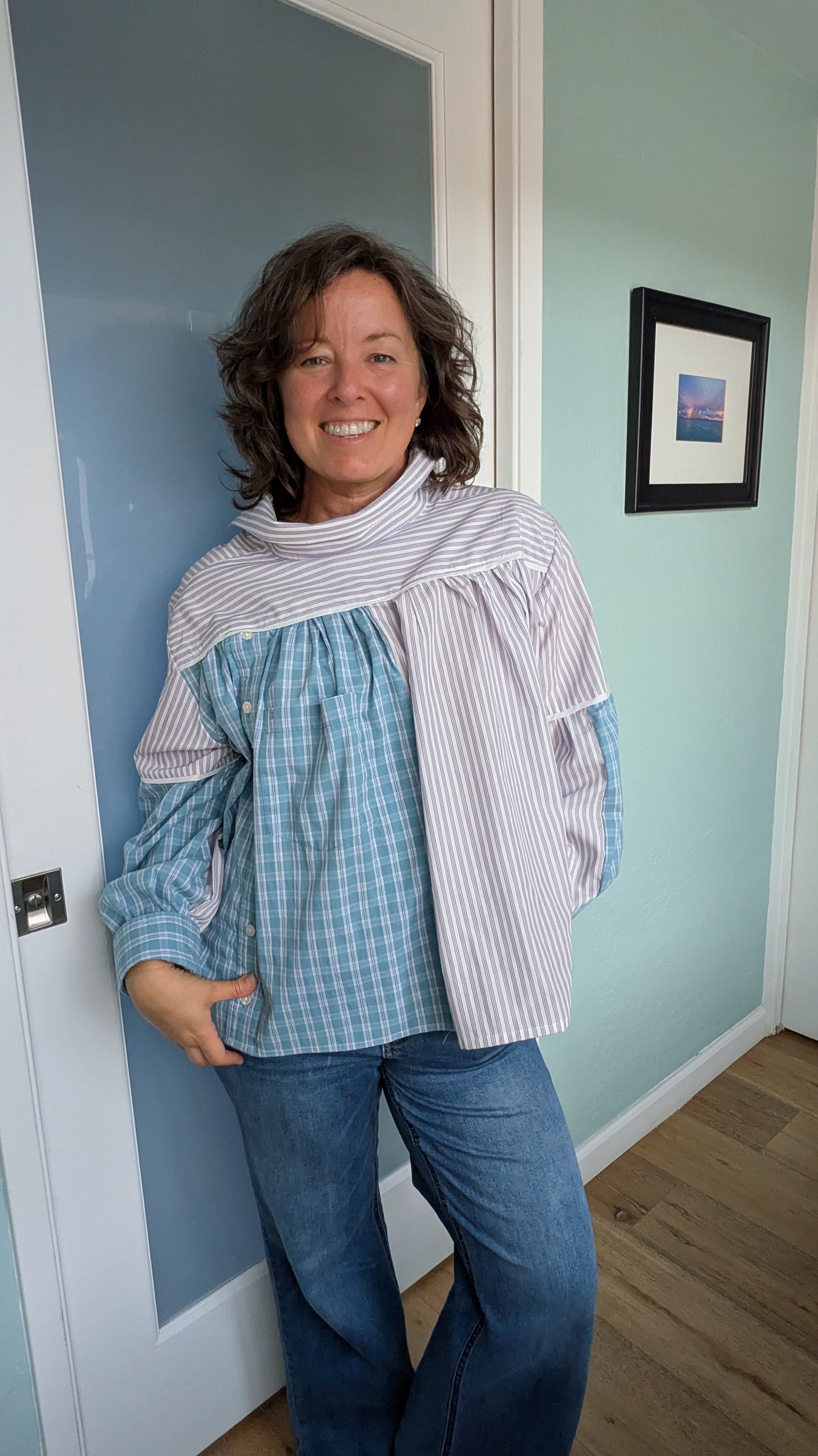 Jovie Blouse - Purple Stripes